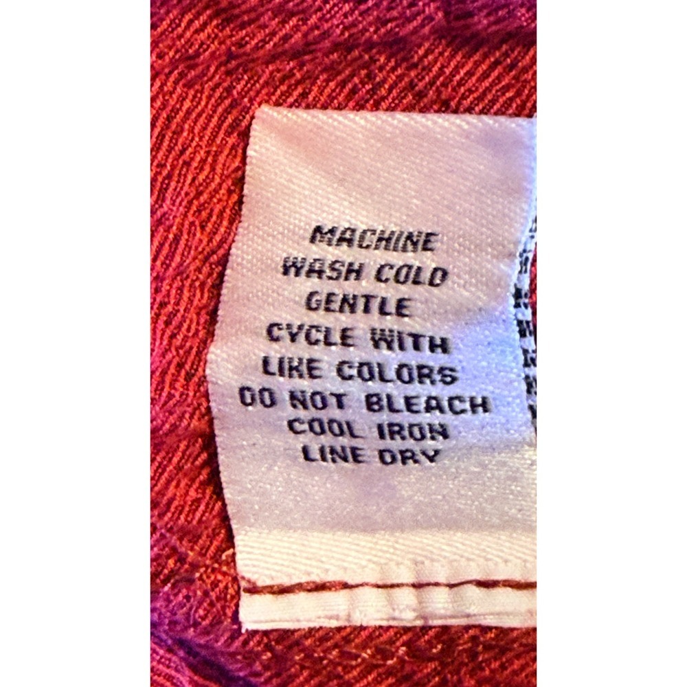 Habitat Lagenlook Artsy Boho Toggle Button Red Crinkle Top XL - Picture 10 of 10